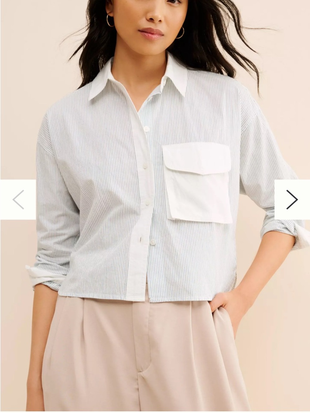 Madewell - Women’s Utility Cropped Shirt (Size L) - Picture 8 of 11